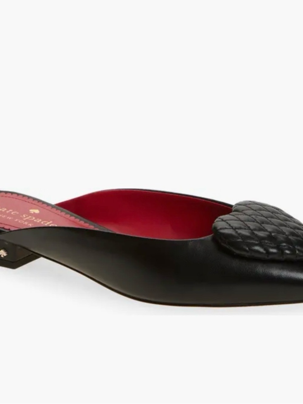 kate spade Black Pointed-Toe Heart Ballet Flats - Picture 5 of 6